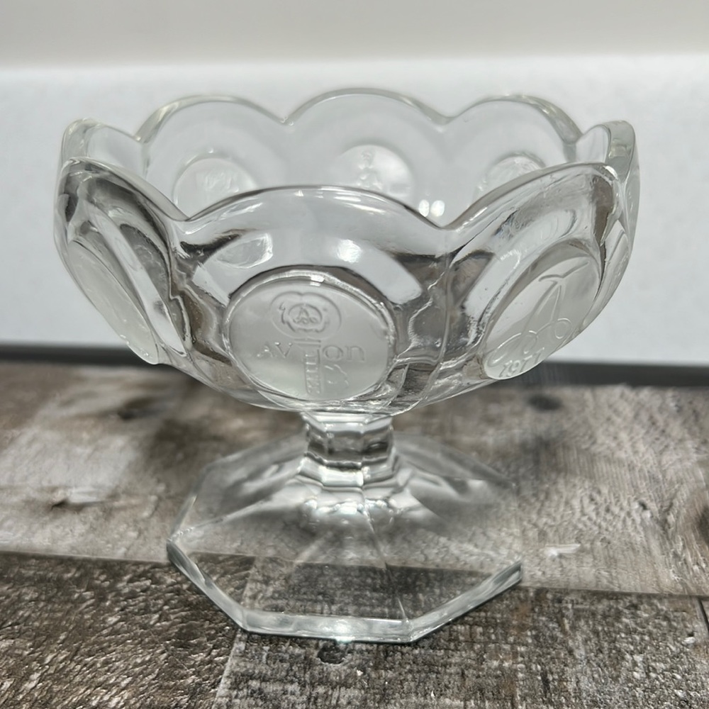 Vintage Coin Glass Fostoria Crystal Sherbert Nut Dish 91st Anniversary Avon